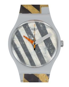 Swatch x José Santos New Gent Special Crossing Over Yellow an Black Lines SO32Z100
