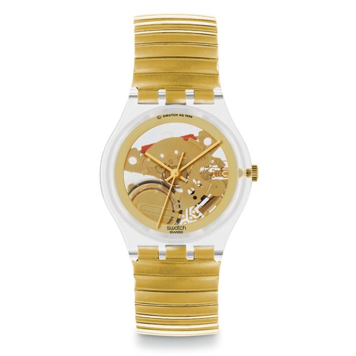 Men’s watch swatch club 1990 golden online jelly